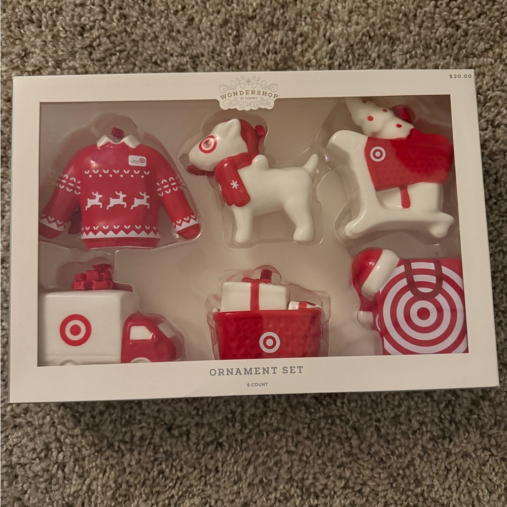 Target Bullseye Red and White Ornament Collection